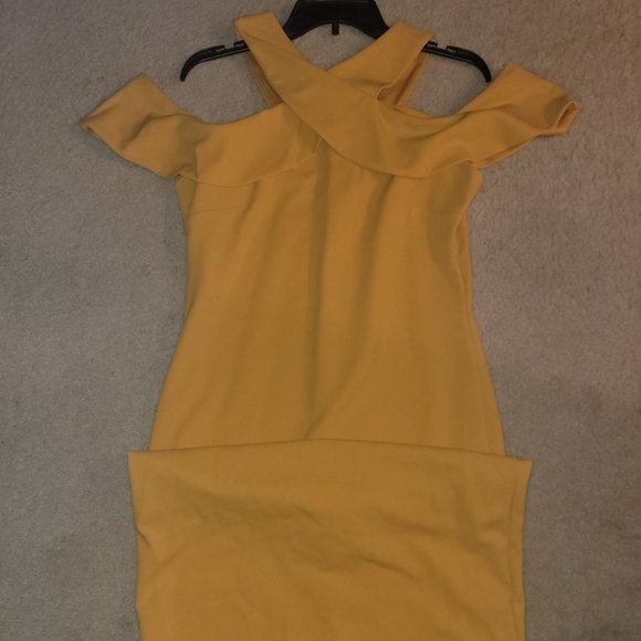 Mustard A-Line Dress - Picture 4 of 4